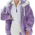 thumbnail image 3 of Aricy Plus Size Winter Warm Coats for Women Fuzzy Fleece Jackets Full Zip Oversized Winter Warm Coats Puffy Sherpa Color Block Patchwork Cardigan Sweatshirt Outerwear with Pockets, 3 of 5