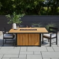 thumbnail image 2 of Real Flame Bodhi 73" Rectangle Teak Dining Fire Table with Hidden Propane Tank, 2 of 8