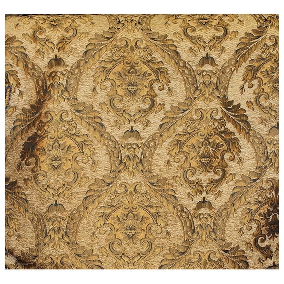 Damask Tapestry Chenille Fabric - 60" Wide Upholstery Fabric by the Yard - Floral Damask Pattern for Home Decor, Crafts & DIY Projects Gold