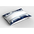 thumbnail image 2 of Ambesonne Christmas Pillow Sham 2 Pack, Yule Winter Border, 30"x20", Dark Blue White, 2 of 3
