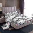 thumbnail image 1 of Erosebridal Highland Cow Print Sheet Set Full, Animal Print Patchwork Bedding Sets Full Size, Breathable 4 Pieces, 1 of 6