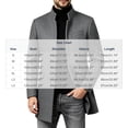 thumbnail image 5 of Men's Pea Coat Slim Fits Winter Trench Overcoat,Stand Collar Button Front Outerwear with Pocket,Dress Jacket For Business Office Casual Warm Wear,Gray,M, 5 of 5