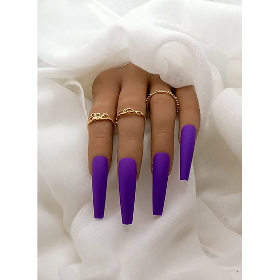 Lovely Claws Matte Purple 2XL Press on nail set
