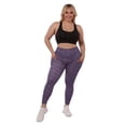 thumbnail image 2 of Plus Size High Waist Tummy Control Sports Leggings With Side Pockets - Pink, Teal Space Dye, 2 of 9