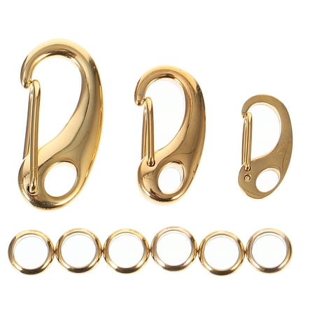 

BESTONZON 3Pcs Stainless Steel Pet Tag Quick Clip Split Load Hooks with 6Pcs Rings