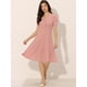 thumbnail image 4 of Vestido elegante para mujer con cuello Peter Pan con volantes Rosa S, 4 of 5