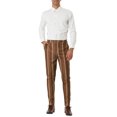 thumbnail image 2 of INSPIRE CHIC Men's Striped Slim Fit Contrast Color Drawstring Dress Pants 30 Brown, 2 of 7