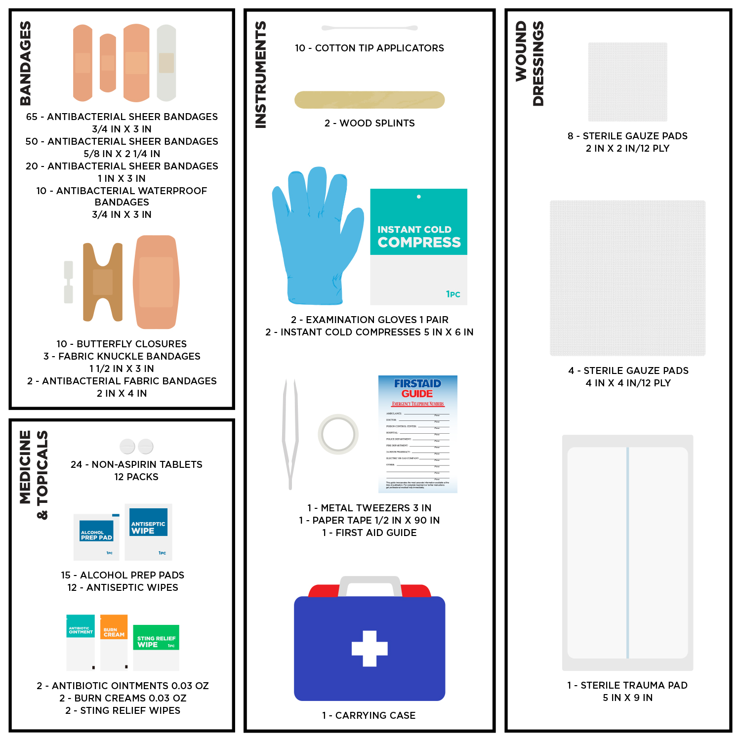 Equate All-Purpose First Aid Kit, 250 Items photo 4