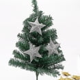 thumbnail image 4 of Decoraciones para árboles de Navidad: adornos colgantes de estrellas, adornos festivos de estrellas con brillo dorado, 3,7 pulgadas (2 juegos, dorado + plateado), 4 of 5
