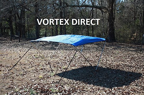 New ROYAL BLUE STAINLESS STEEL FRAME VORTEX 4 BOW PONTOON DECK BOAT BIMINI TOP 10' LONG, 91-96" WIDE (FAST SHIPPING... by VORTEX DIRECT