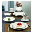 thumbnail image 4 of Lorren Home Trends LH435 24 Piece Wavy Porcelain Atara Collection Dinnerware Set, Silver, 4 of 4