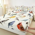 thumbnail image 3 of Homewish Wild Cardinal Bird Twin Sheet Sets,Flying Animal Twin Fitted Sheet,Multicolor Birds Flat Sheet For Bots Girls,Ultra Soft Home Decor,3-Piece, 3 of 7
