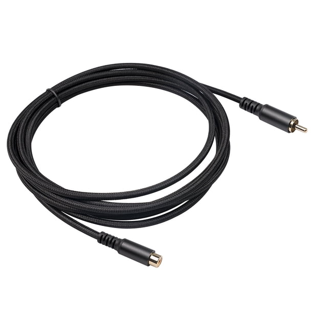Bearachild Cable de extensión de Audio a hembra, elegante, Flexible, trenzado, reducción de ruido, HiFi, TV, DVR, Subwoofer, extensor de Cables de audio/vídeo 3 metros