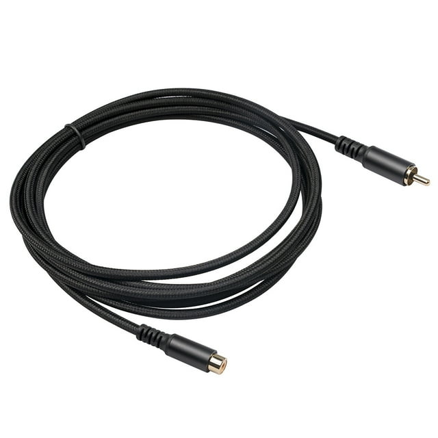 Bearachild Cable de extensión de Audio a hembra, elegante, Flexible, trenzado, reducción de ruido, HiFi, TV, DVR, Subwoofer, extensor de Cables de audio/vídeo 3 metros