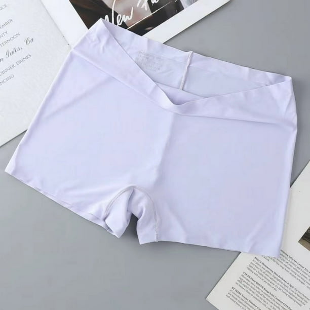 Pantalones de seguridad de cintura media de verano, bóxers transpirables con cierre de barriga, ropa interior de seda de hielo sin costuras, leggings antiluz, bóxers para mujer