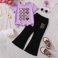 thumbnail image 2 of Gibobby Matching Sets for Girls Summer Solid Knit Short Sleeve T Shirt Flare Pants Bell Bottoms Athletic Clothes(6-7 Years,C), 2 of 4
