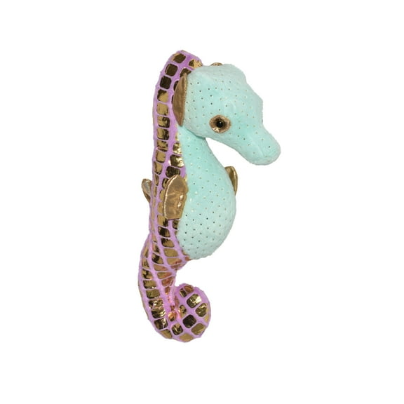 Wild Republic Foilkins Green Seahorse Stuffed Animal, 12 Inches