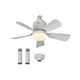 thumbnail image 2 of Ventilador de Techo Pequeño con Luz Led Regulable de 3 Colores (3000K-6500K) y Casquillo E26/E27 | Incluye Extensor de Casquillo | 12W | 1 Ventilador, 1 Base y 1 Varilla de Conexión, 2 of 7