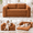 Orange, variant on 71" 2 in 1 Convertible Boneless Loveseat Futon Couch Foldable Floor Bed for Small Livingroom and Bedroom, Green