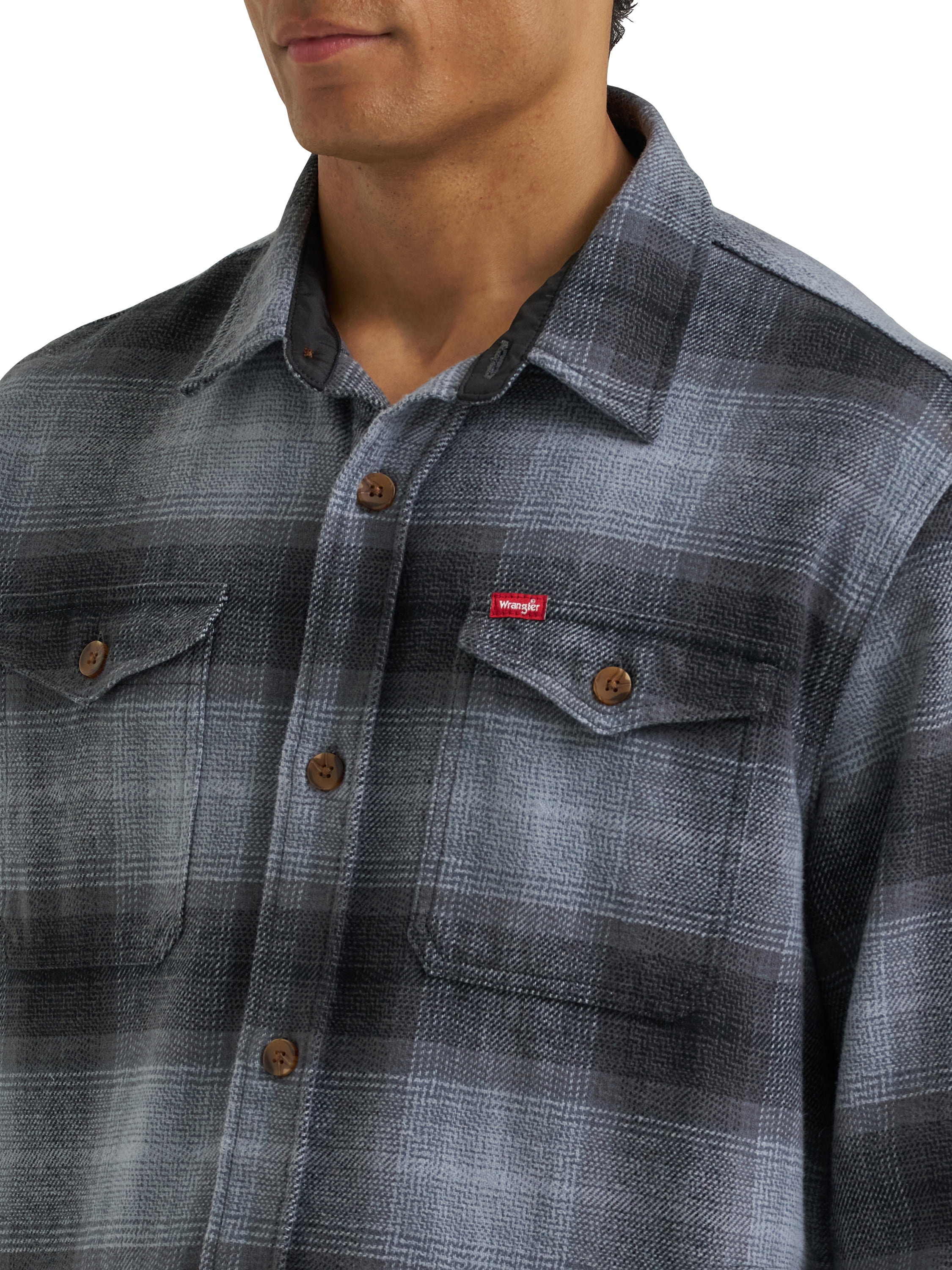 Wrangler® Men's Brushed Fleece Flannel Shirt Jacket, S-3XL