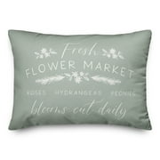 Creative Products Mint Flower Market 20 x 14 Spun Poly Pillow
