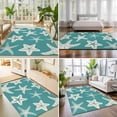 thumbnail image 4 of Rectangle Area Rugs 3 x 5 Ft, Turquoise Starfish Coastal Non-Slip Residential Carpet, Nautical Summer Ocean Abstract Art Indoor Crawling Mats Runner Rugs for Living Room/Dining Room/Bedroom, 4 of 9