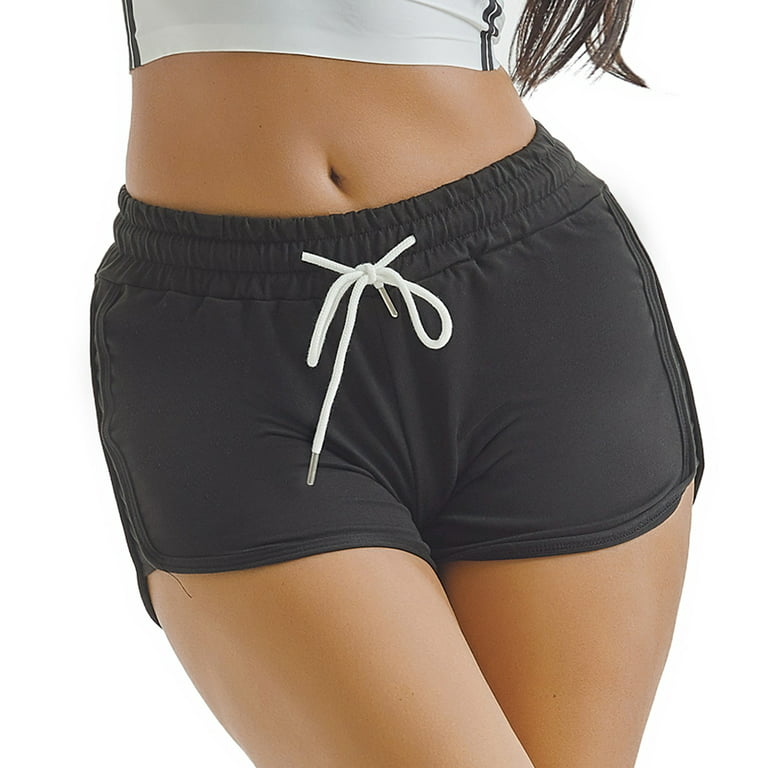Ultra Low Rise Black Mid Thigh Yoga Shorts yoga Shorts for Women Cotton  Super Low Rise Workout Fitness Made in USA -  New Zealand