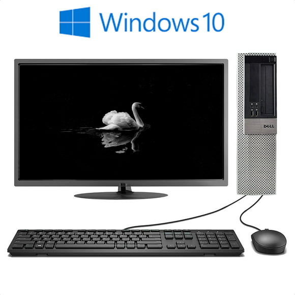 Dell Optiplex Dual Monitor Desktop Computer with Intel Core i5 Processor 16GB RAM 480SSD HD 300Mps Wifi DVD Windows 10 Pro and 2x 17" LCD Monitor's - Used PC with 1 Year Warranty