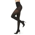 thumbnail image 2 of Women's MeMoi MM-255 Velvet Touch Opaque Control Top Cushion Sole Tight (Black S), 2 of 3