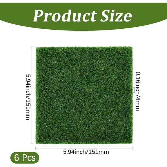 6pcs 15 * 15cm Artificial Garden Grass Turf Tiles Square Realistic Grass Rug Indoor Outdoor Life-Like Fairy Artificial Grass
