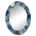 thumbnail image 2 of DESIGN ART Designart "Teal Grey Leafs Harmony" Floral Modern Wall Mirror 24in.x36in., 2 of 5