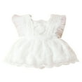 thumbnail image 1 of Robe de Fête pour Fille Bébé Enfant Manches Volantes à Plumes Robe Princesse, 1 of 7