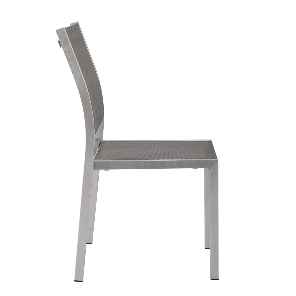 Modway Shore Fabric and Aluminum Outdoor Patio Dining Side Chair in Silver/Gray - image 2 of 4