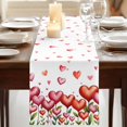 thumbnail image 3 of Table Runners 72 Inches Long Dress Scarves, Valentine's Day Farmhouse Kitchen Table Runner, Coffee Tablerunners, Watercolor Love Flowers Leaves Plants Spring 16x72 Inch, 3 of 9