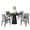 Gray, variant on Roundhill Furniture Butler 5-PC Round Dining Set, Pedestal Dining Table with 4 Side Chairs, Yellow