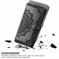 thumbnail image 5 of SaniMore for Samsung Galaxy S23 Ultra 6.8" 2023 Wallet Case with Embossed Mandala PU Leather Flip Protection Wrist Strap Credit Card Holder Pocket Kickstand Shockproof Shell For S23 Ultra, Black, 5 of 9