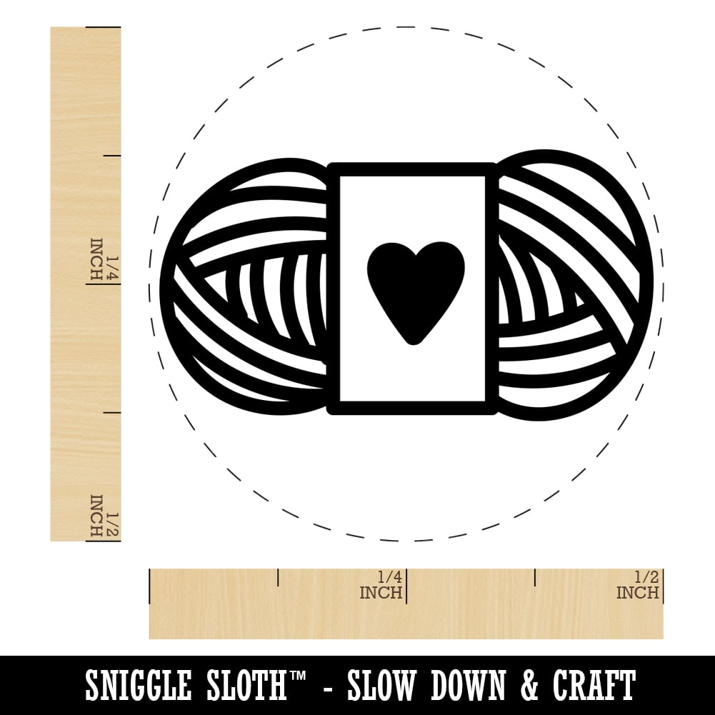 Darling Skein of Yarn Crocheting Knitting Yarn Crafts Self-Inking Rubber Stamp Ink Stamper - Dry Pad (No Ink) - Mini 1/2 Inch
