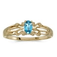 thumbnail image 1 of 14k Yellow Gold Oval Blue Topaz Ring, 1 of 2