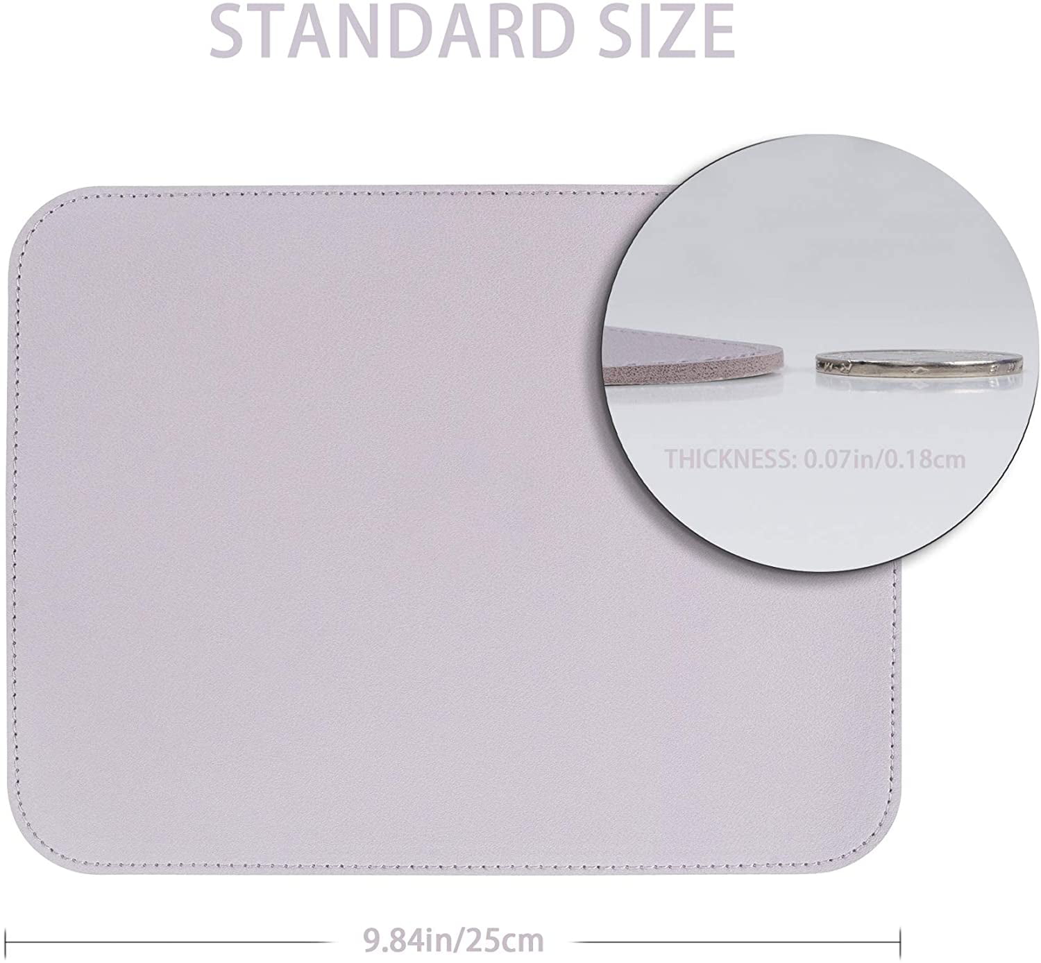Ultra Thin Waterproof PVC Leather Mouse Pad,Stitched Edges,Works for Computers Pink, 8.66 YSAGI Mouse Pads Pack with Non-Slip Laptop 