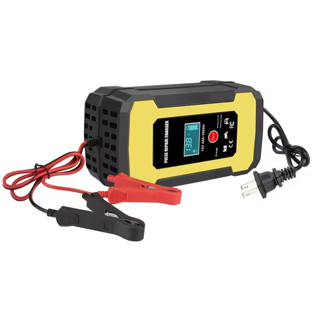 Car Battery Charger Intelligent Pulse Repair LCD Display for Auto Motorcycle 12V 6A Charger Cycle GEL Lead-Acid US Plug