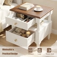 thumbnail image 3 of Bedside Table With Non-slip Feet, Sofa Decorated Side Table Suitable For Small Spaces Living Room Bedroom,Milk White, 3 of 19