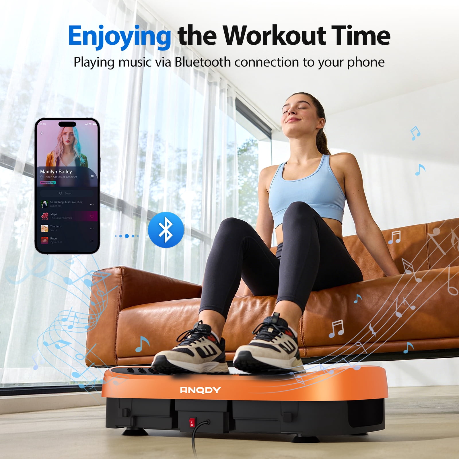 Anqdy Vibration Plate Exercise Machine for Lymphatic Drainage Full Body Vibrating Plate for Home Exercise Gym,450lb Capacity