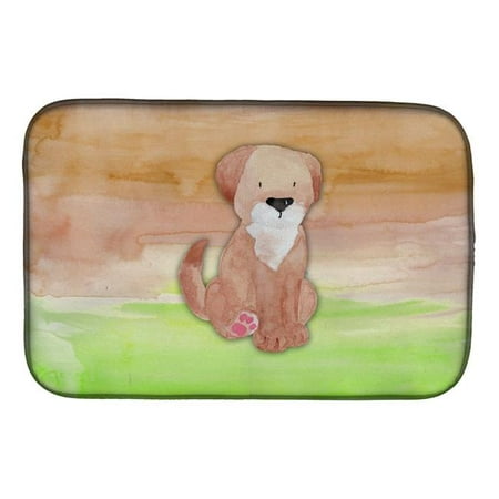 

Dog Green & Brown Watercolor Dish Drying Mat