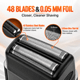 thumbnail image 3 of Manscape Electric Foil Shaver for Men, 2-in-1 Cordless Razor & Beard Trimmer, 7000RPM High Speed Motor, IPX6 Waterproof Wet Dry Shaving, Type-C Fast Charging, Portable Travel Grooming Kit, 3 of 11