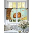 thumbnail image 3 of Fall Hedgehog Sheer Curtains 54 Inch Length 2 Panels Set, Orange Botanical Tree Thanksgiving Voile Window Treatment Rod Pocket Short Kitchen Curtains Drapes for Bedroom 52"x54"x2, 3 of 7