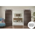 thumbnail image 3 of Sliding Double Barn Doors with Hardware | Planum 0020 Chocolate Ash | 13FT Rail Hangers Sturdy Set | Modern Solid Panel Interior Hall Bedroom Bathroom Door-36" x 80" (2* 18x80)-Silver Rail, 3 of 6