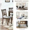 thumbnail image 6 of NEW Dining Chairs Only, Wooden Dining Chairs Set of 4, Kitchen Chair with Padded Seat, Upholstered Side Chair for Dining Room, Living Room, Walnut, 6 of 8