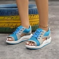 thumbnail image 5 of Open Toe Tennis Shoes, Contrast Paneled Cutout Lace-Up Muffin Sandals, Women Causal Summer Toe Platform Sneaker Sandals, 35, 5 of 6