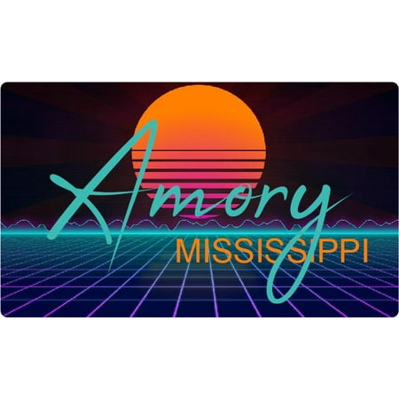 

Amory Mississippi 4 X 2.25-Inch Fridge Magnet Retro Neon Design