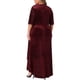 thumbnail image 3 of Vestido de Promoción de Talla Grande para Mujeres Agnes Orinda de Terciopelo con Cuello en V, Lentejuelas Brillantes, Manga Corta, Bajo Alto, Elegante, Corte A, Midi, 4X Burdeos, 3 of 5